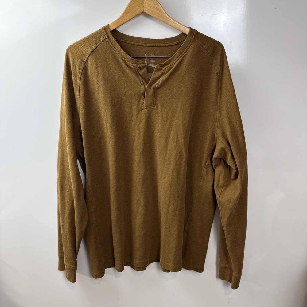 Arc'teryx Men's Long Sleeve Henley Shirt Brown Size XXL Snap Button - Picture 2 of 14